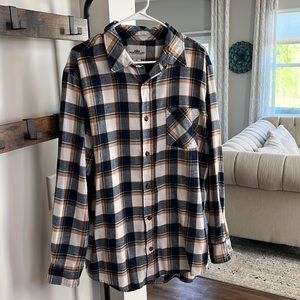 Mens XL blue and cream flannel